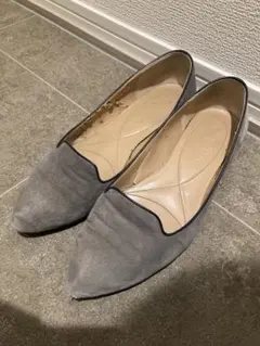 パンプス　ダイアナ　スウェード　グレー　23.5