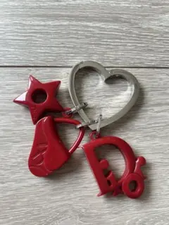 Dior ハート型キーリング キーホルダー　ハート　サドルバッグ