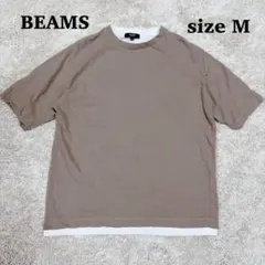 【接触冷感】BEAMS HEART フェイクレイヤード Tシャツ 半袖 重ね着風
