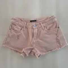 ○INGNI ピンク ダメージデニムショートパンツ