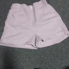 160　ショートパンツ　白グレーストライプ