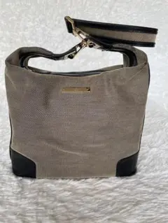 GUCCI グッチ キャンバス×レザー ワンショルダーバッグ ベージュ×ブラックのサムネイル