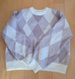 GLACIER ダイヤモンドパターン ニット S