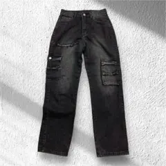 デニムパンツ フリンジ ポケット有 カジュアル ストレート S