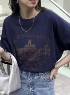 Discoat ディスコート モチーフ Tシャツ ネイビーのサムネイル