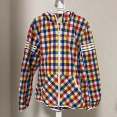 adidas ジャケット チェック柄　カラフル