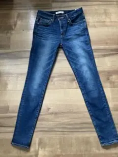 moussyWFリバーススキニーデニム25インチブルー