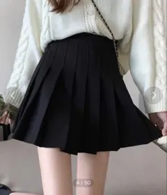 daycloset ペチパンツ付きプリーツフレアミニスカート ブラック