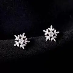 ピアス 雪の結晶 冬 シルバー