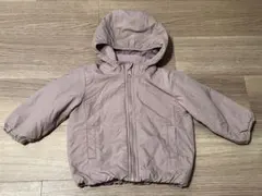 くすみピンク フード付きコート