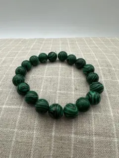 ☆天然石☆マラカイト ブレスレット ユニセックス ブレスレットフリーサイズ 美品