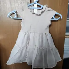 petit main ベージュ フリルワンピース 80cm