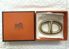 レア品 HERMES 付属品付き エルメス バックル ゴールド チェーン彫り 