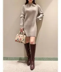 スナイデル　リブ編みミニワンピース