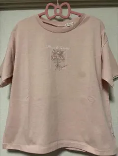 axes femme ガーベラ刺繍 半袖Tシャツ ピンクのサムネイル
