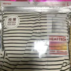 新品未使用　ユニクロ　極暖ヒートテック　タートルネック　長袖　白　ストライプ　M
