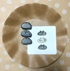 消しゴムはんこ 猫のお仕事スタンプ コピー済 tel済 入力済 ふせん ネコ