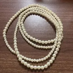 本真珠 ロングパールネックレス 全長100cm 直径0.8mm 美品 最安値 