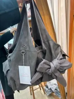 siweol107 トートバッグ ショルダーバッグ リボン グレー 公式 - メルカリ