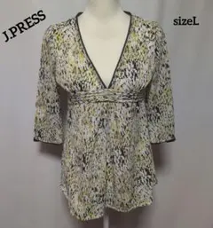J.PRESS 総柄 Vネック チュニック 五分袖のサムネイル