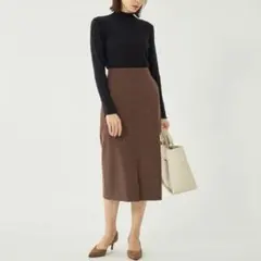 green label relaxing チェックタイトスカート ブラウン S