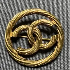 美品 CHANEL シャネル ココマーク ブローチ サークル ゴールドカラーのサムネイル