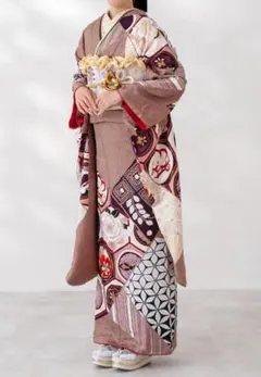 ≪美品≫正絹　振袖９点フルセット【618】【155cm~165cmの方用】