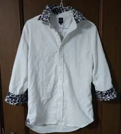 Semantic design シャツ M レオパード柄 ホワイト
