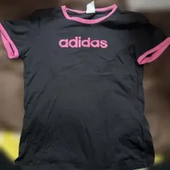 adidas 半袖Tシャツ 黒/ピンク