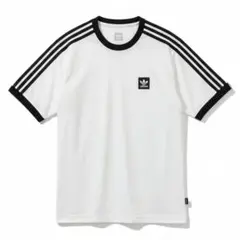 美品 アディダス オリジナルス Tシャツ 白 黒 人気モデル 三つ葉ロゴ