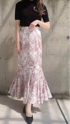 ま*な様 新品タグ付き GRL花柄プリーツ切替マーメイドスカート al111 S