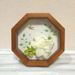 【八角形　✿　置物　／ブラウン】