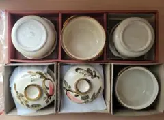 陶器 手書き 蓋付き煮物椀 敷き板付き 5個セット