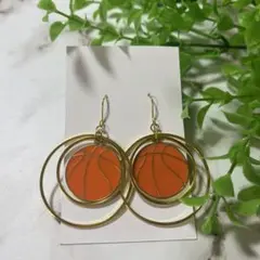 バスケットボールリングリングピアス 大