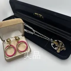 翔*登様 ［美品］SILVER シルバー チョウ ネックレス　ゴールド イヤリン