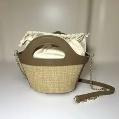 NOELA ノエラ　ショルダーバッグ ベージュ　ブラウン　カゴバッグ　ノベルティのサムネイル