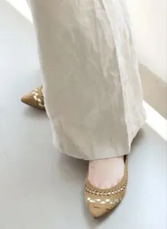 LE TALON（ル タロン） ポインテッドサシメッシュ ベージュ編み込み25㎝