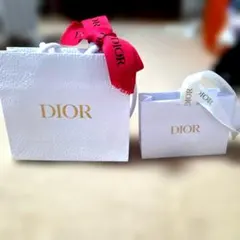 Dior ホワイトショップ袋 赤リボン