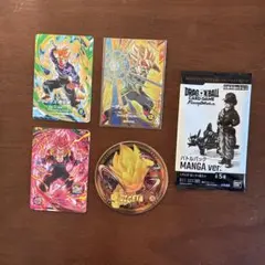 ドラゴンボール 各種カード4枚、ベジータのコースター1枚セット