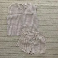 えぬ様専用　LINDO チェックセット+ペアマノン襟付きベージュシャツ