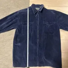 ネイビー コーデュロイシャツ 2ポケット