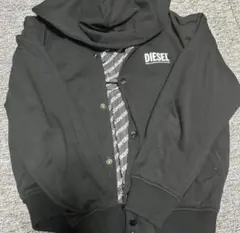 DIESEL フード付き ブラックパーカー　リバーシブル