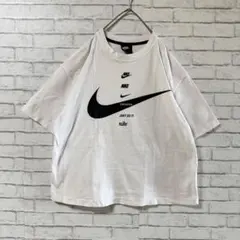 希少 NIKE ナイキ 半袖 Tシャツ ビッグスウィッシュ ビッグロゴ 白 L