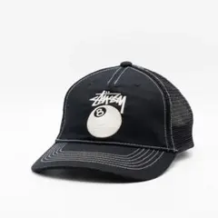 美品 STUSSY 8ボール トラッカー メッシュ キャップ 黒白 xpv - メルカリ
