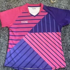 VICTAS 卓球ウェア ピンク 紫 ストライプ