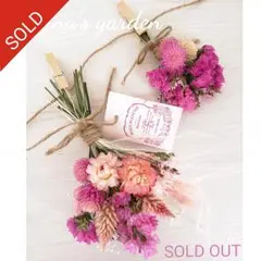 ドライフラワー❤春ピンクミニスワッグガーランド2点セット