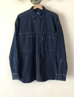 GERRY 濃紺 デニム長袖シャツ M（実寸L）綿 極美品