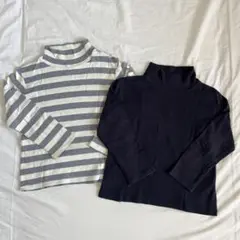 無印良品ハイネック 長袖Tシャツ ロンT 110 120