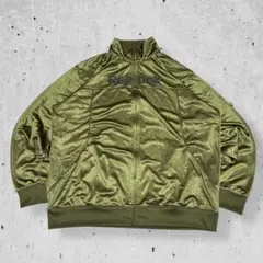 00s OLD Reebokビッグロゴ刺繍トラックジャケットジャージ緑古着2XL