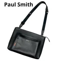 極美品　ポールスミス　レザーブライトストライプトリム　ショルダーバッグ　2way